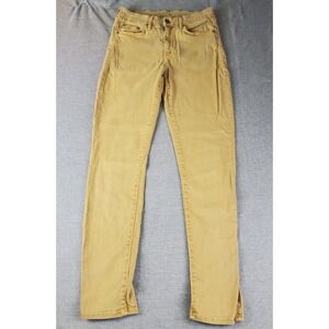 Mother Jeans Womens 27 Yellow Mustard Denim High Waisted Looker Pop Zip Fly
